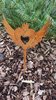 Gartenstecker Herz mit Flügeln und Krone Rost 27 cm