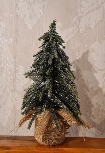 Künstlicher Tannenbaum im Topf glitzer 27 cm